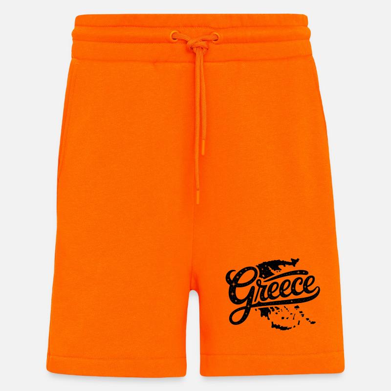 Grèce - Conception de souvenirs - Short bio décontracté fabriqué en UE - SUNSET ORANGE