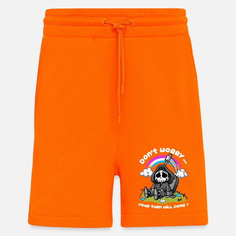Le sarcasme de la mort - Short bio décontracté fabriqué en UE - SUNSET ORANGE