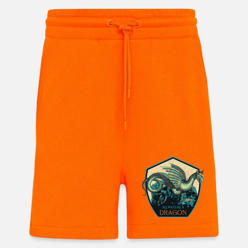 Mythical Dragon Crest and Magic Elements - Shorts - made by SPREAD - SUNSET ORANGE