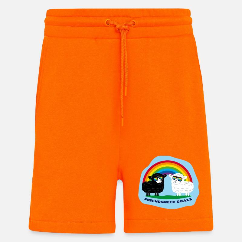 Freundschafts-Schafe mit Regenbogen - Shorts - made by SPREAD - SUNSET ORANGE