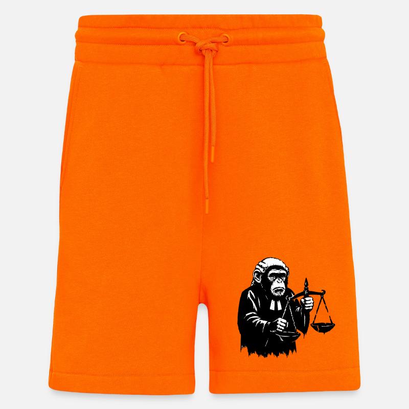Monkey judge pulls scales down - Shorts - made by SPREAD - SUNSET ORANGE