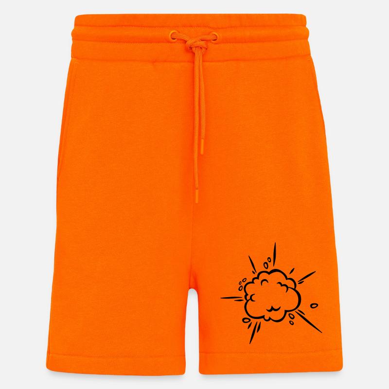 Comic Dust Cloud - Shorts - made by SPREAD - SUNSET ORANGE