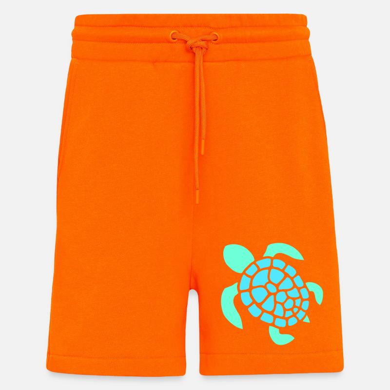 Turtle Logo Turtle Shell Pattern Icon - Shorts - made by SPREAD - SUNSET ORANGE