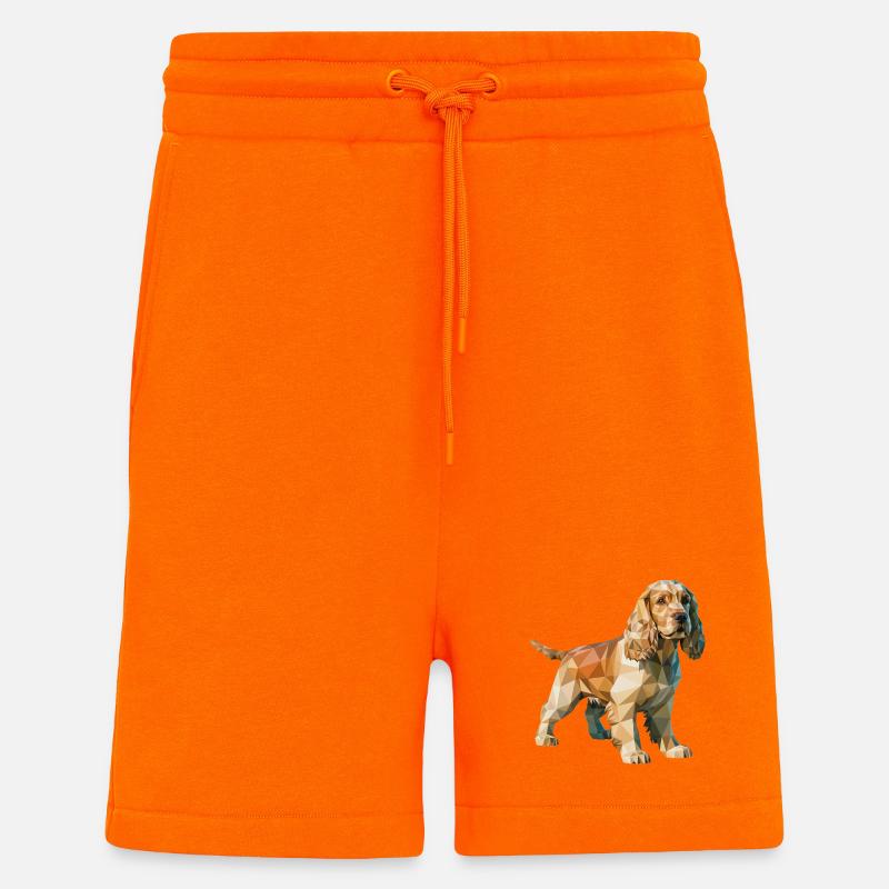 Cocker Spaniel - Cooles Low-Poly-Logo - Shorts - made by SPREAD - SUNSET ORANGE