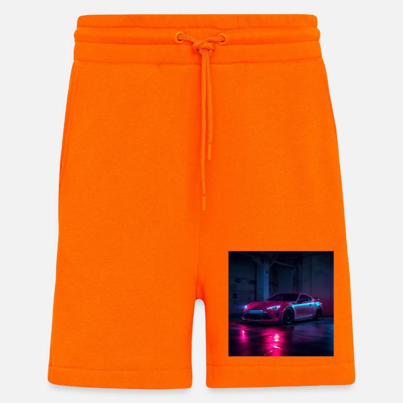 Neon Night Drift Auto - Shorts - made by SPREAD - SUNSET ORANGE