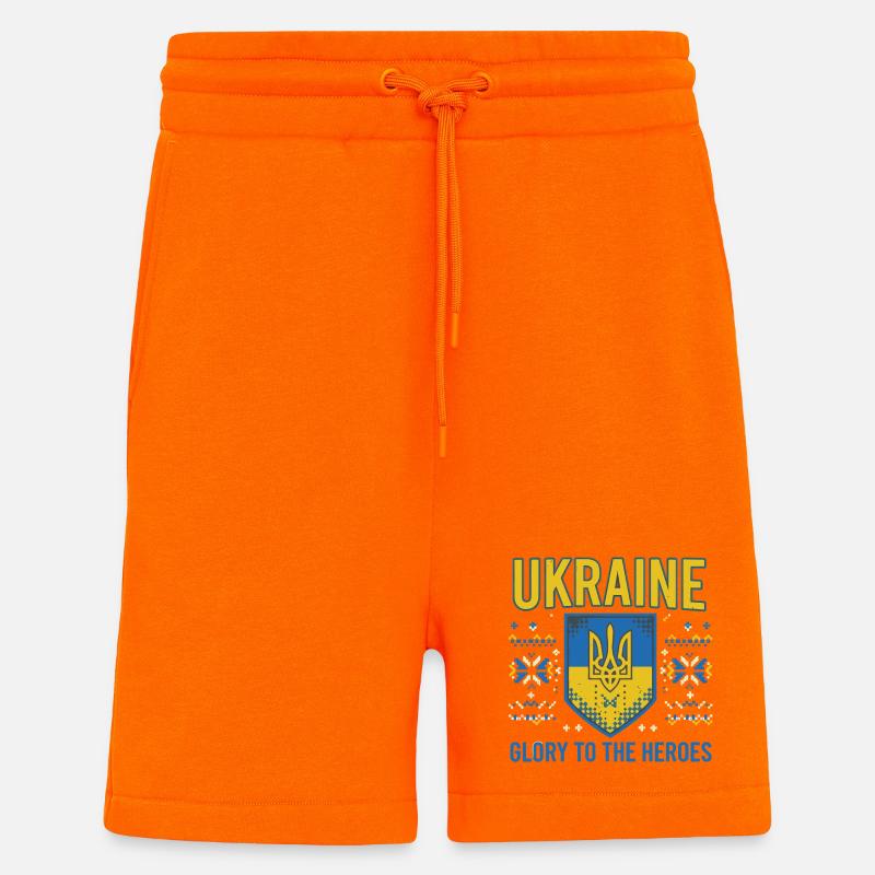 Ukraine Crest Glory Tee - Shorts - made by SPREAD - SUNSET ORANGE
