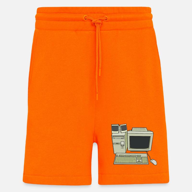 Retro Computer Desk Einrichtung - Shorts - made by SPREAD - SUNSET ORANGE