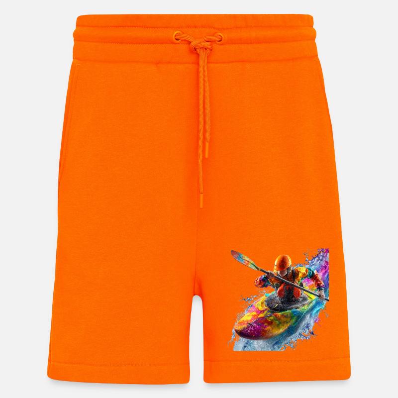 Kayak explosion de couleurs - Short bio décontracté fabriqué en UE - SUNSET ORANGE