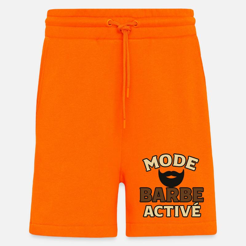 Mode Barbe Active - Short bio décontracté fabriqué en UE - SUNSET ORANGE