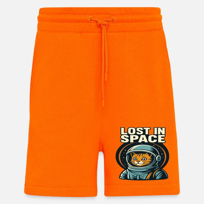 Perdu dans l’espace Katzen Astronaut Design - Short bio décontracté fabriqué en UE - SUNSET ORANGE