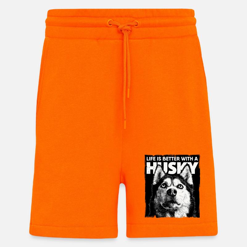 Life is better with a Husky - Shorts - made by SPREAD - SUNSET ORANGE