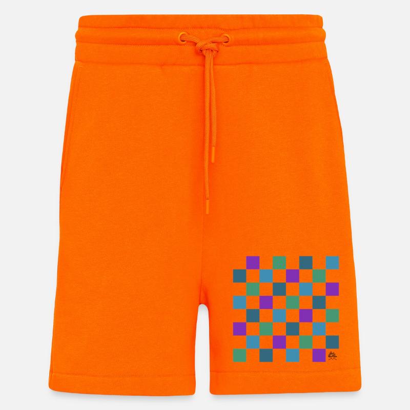 Schachbrett - Design by Belly Buitton - Shorts - made by SPREAD - SUNSET ORANGE