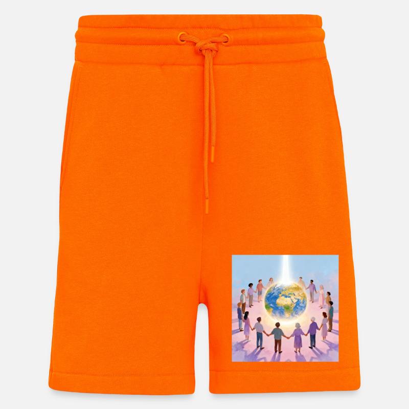 Erde umringt von Gemeinschaft - Shorts - made by SPREAD - SUNSET ORANGE