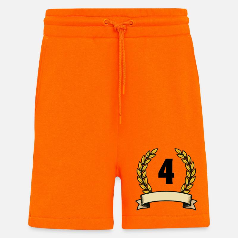 Couronne de laurier doré 4 - Short bio décontracté fabriqué en UE - SUNSET ORANGE
