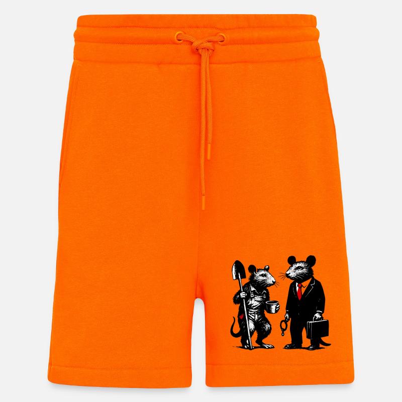 Worker Rat and Office Rat - Shorts - made by SPREAD - SUNSET ORANGE