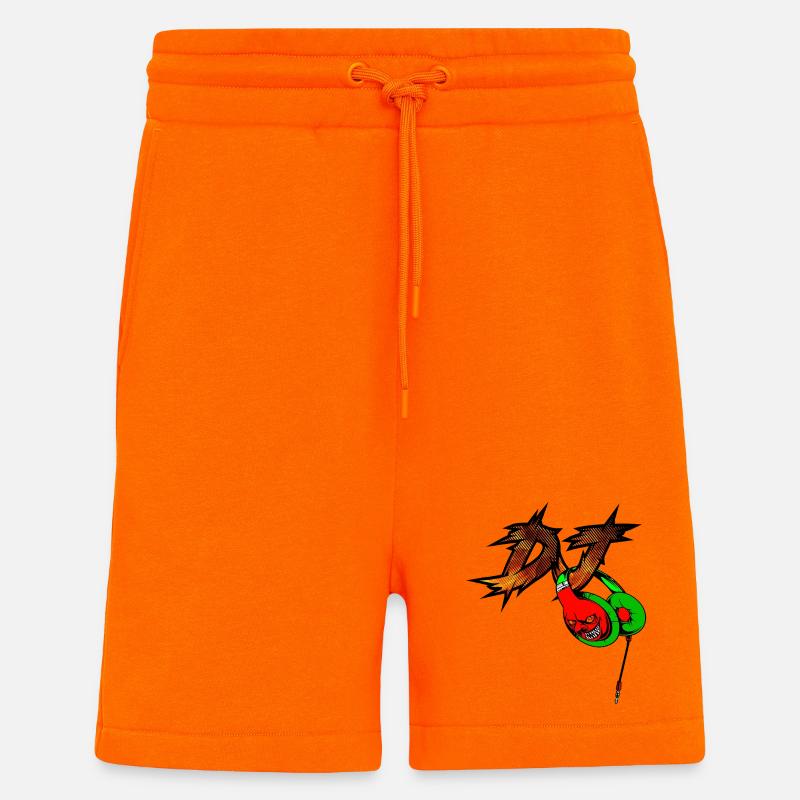 Neon Devil avec casque DJ - Short bio décontracté fabriqué en UE - SUNSET ORANGE