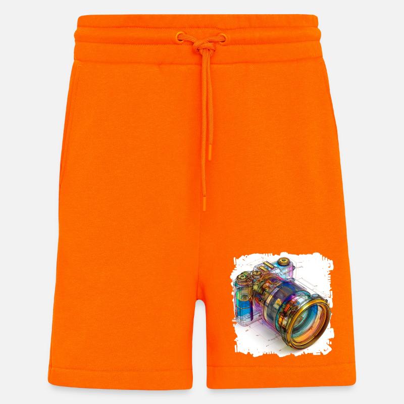 Digital camera as CAD design blueprint - Shorts - made by SPREAD - SUNSET ORANGE