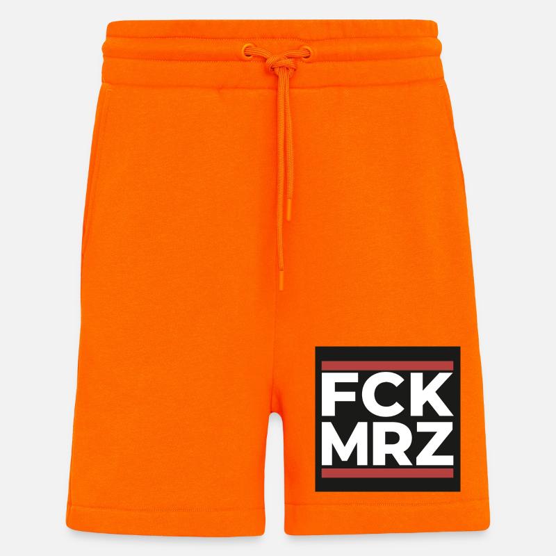 FCK Mar – Déclaration antifasciste Shi - Short bio décontracté fabriqué en UE - SUNSET ORANGE