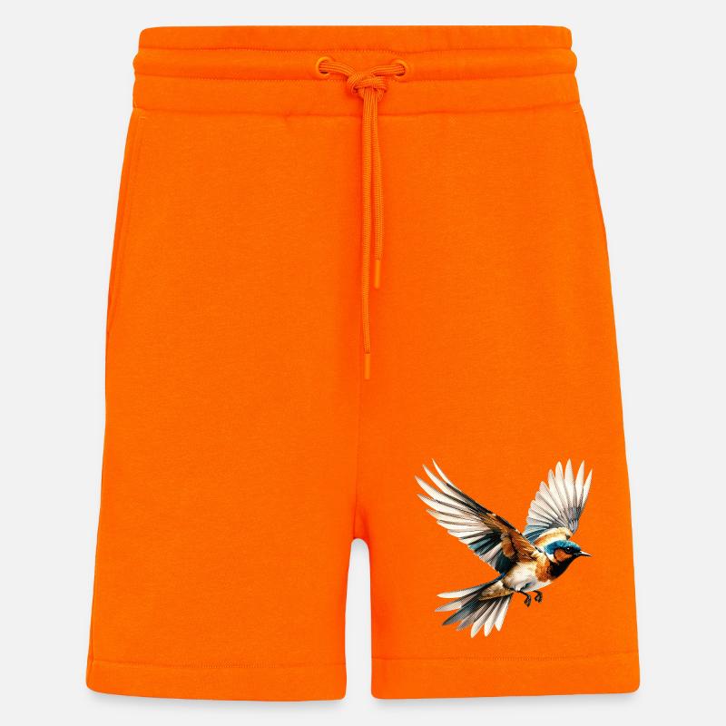 Lebendige Pop-Art mit fliegendem Vogel - Shorts - made by SPREAD - SUNSET ORANGE
