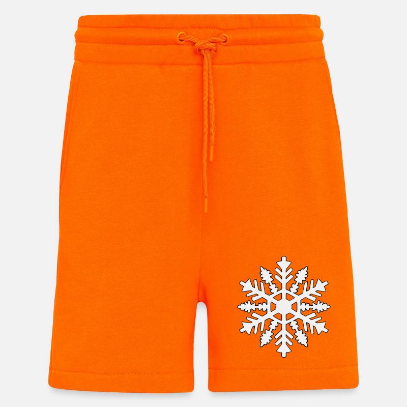 Silhouette de flocon de neige - Short bio décontracté fabriqué en UE - SUNSET ORANGE