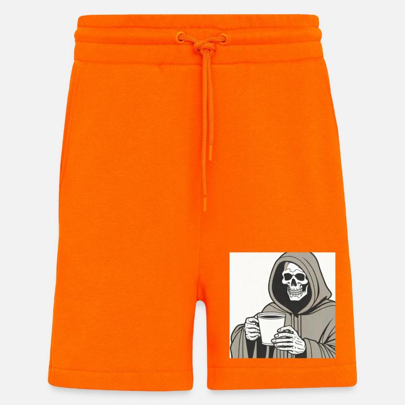 Grim Reaper Hooded Skeleton Cup - Short bio décontracté fabriqué en UE - SUNSET ORANGE