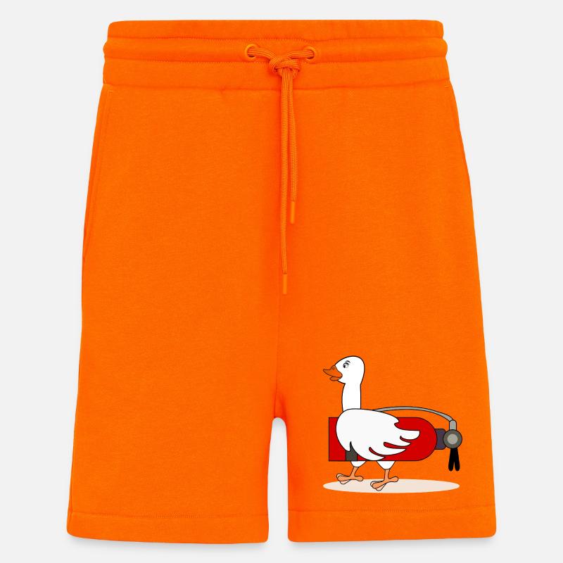 Fire extinguisher goose fire brigade - Shorts - made by SPREAD - SUNSET ORANGE