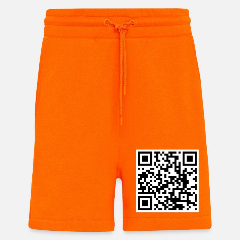 Qr code citation drôle humour  - Short bio décontracté fabriqué en UE - SUNSET ORANGE
