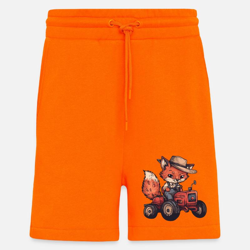 Fox Tractor Farmer - Shorts - made by SPREAD - SUNSET ORANGE