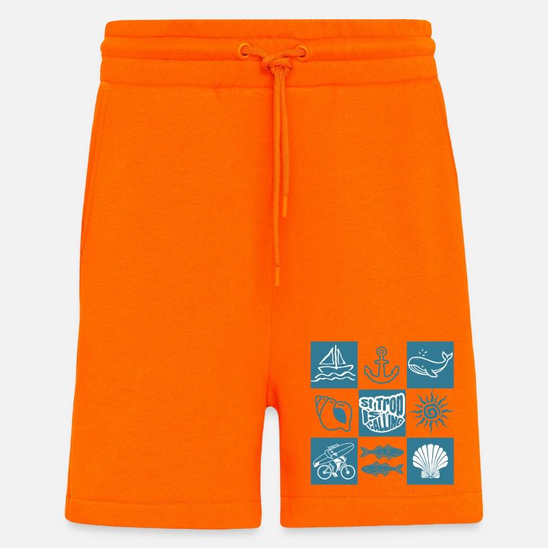 Rufe der ozeanischen nautischen Muster - Shorts - made by SPREAD - SUNSET ORANGE