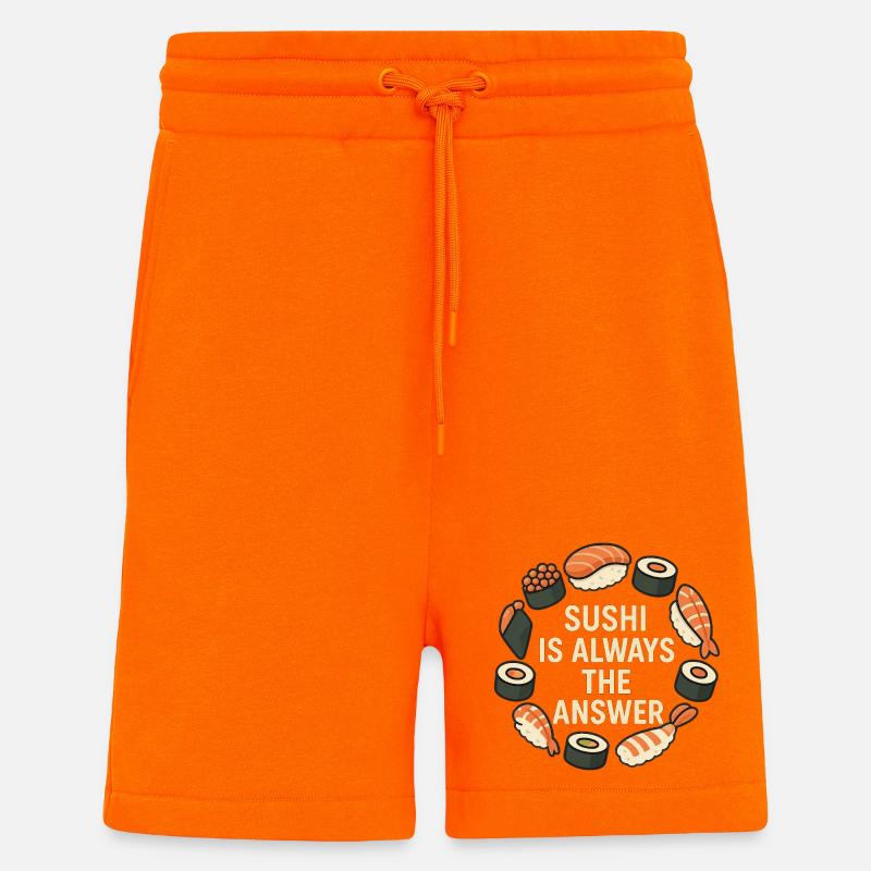 Le sushi est toujours la solution - Short bio décontracté fabriqué en UE - SUNSET ORANGE