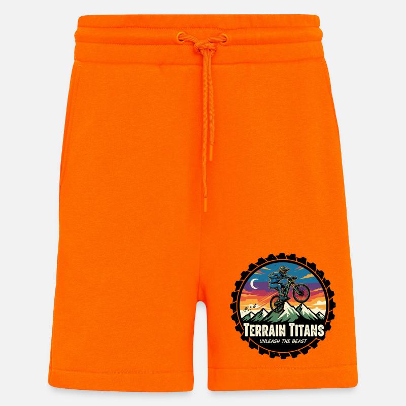 Terrain Titans MTB Unleashed - Short bio décontracté fabriqué en UE - SUNSET ORANGE