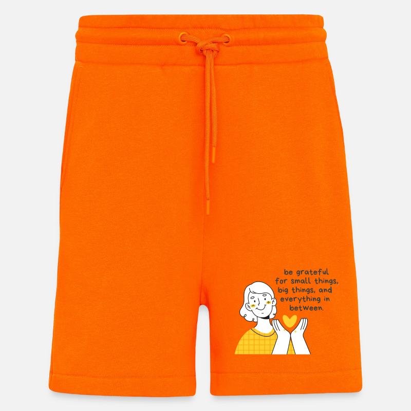 Be Grateful for Small Things, Big Things - Shorts - made by SPREAD - SUNSET ORANGE