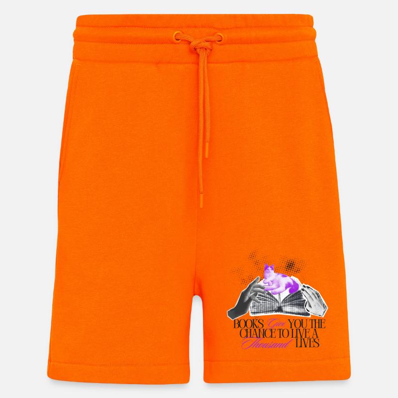 Bücher geben Dir tausend Leben - Shorts - made by SPREAD - SUNSET ORANGE