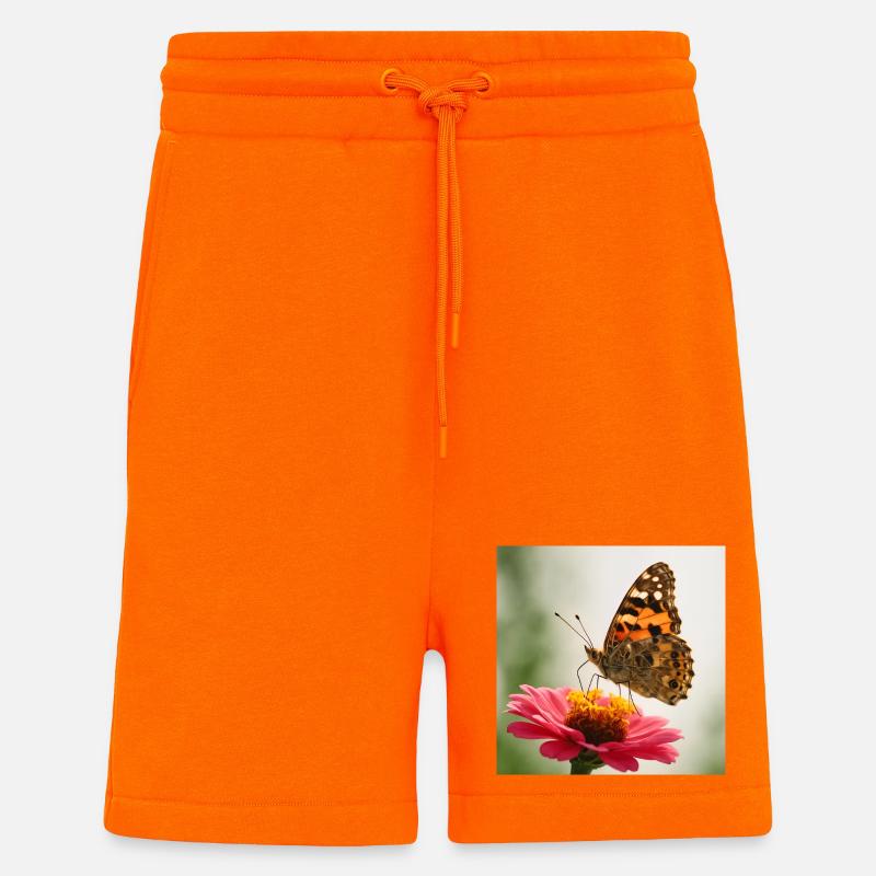 Schmetterling auf einer rosa Blume - Shorts - made by SPREAD - SUNSET ORANGE