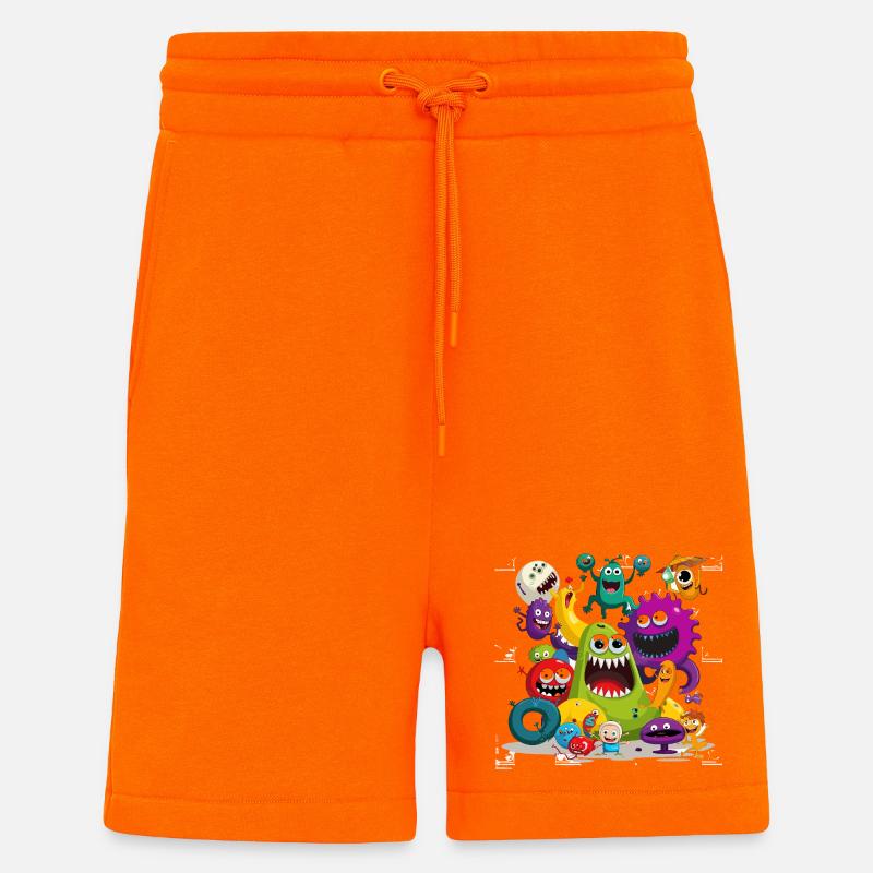 Bunte Monstertruppe Parade - Shorts - made by SPREAD - SUNSET ORANGE