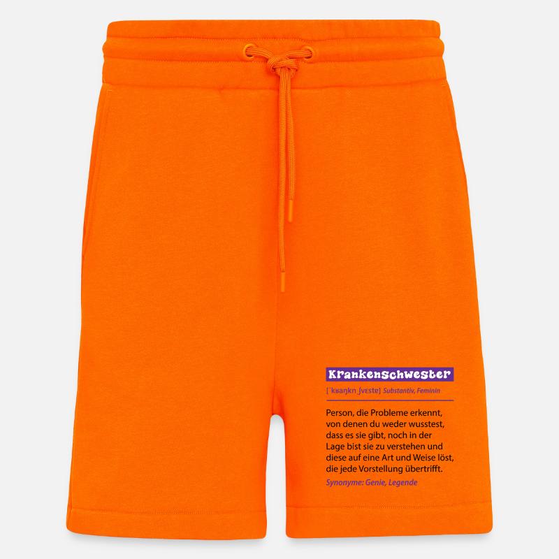 Krankenschwester Beruf Definition Spruch Geschenk - Shorts - made by SPREAD - SUNSET ORANGE