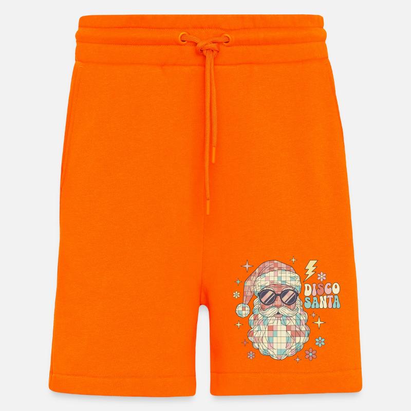 Techno Disco Weihnachtsmann Discokugel Lustig - Shorts - made by SPREAD - SUNSET ORANGE