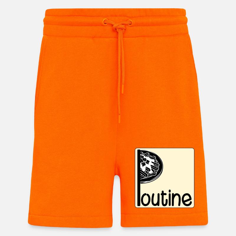 Poutine canadienne - Short bio décontracté fabriqué en UE - SUNSET ORANGE