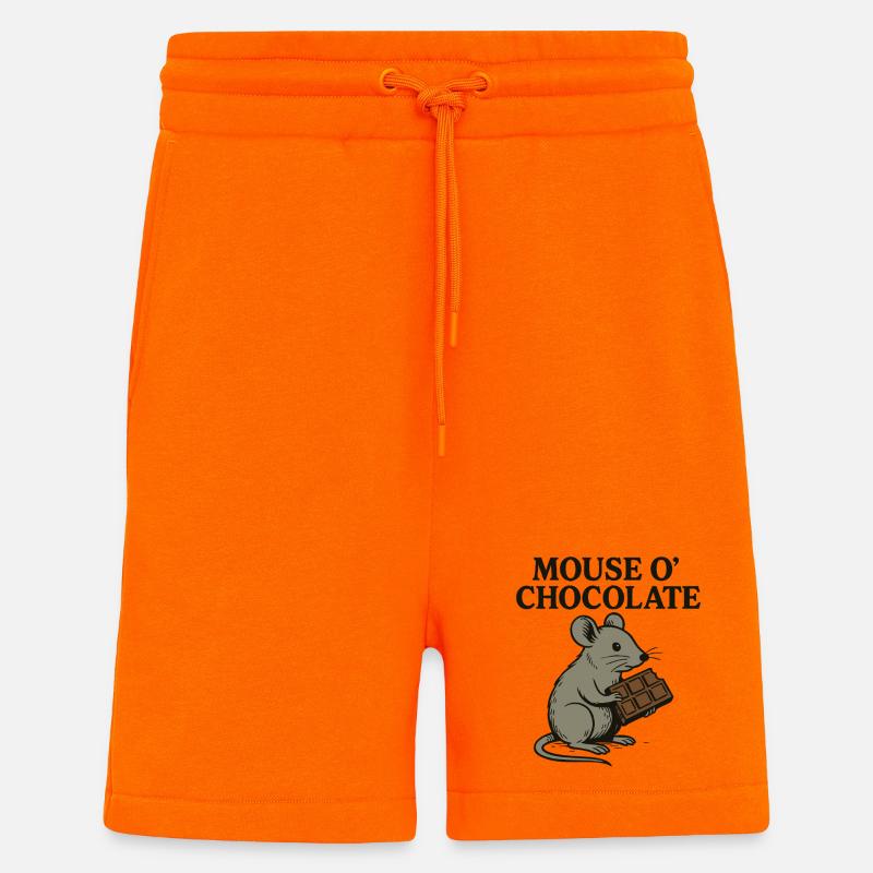Mouse o'Chocolate Pun Mouse Chocolate - Shorts - made by SPREAD - SUNSET ORANGE