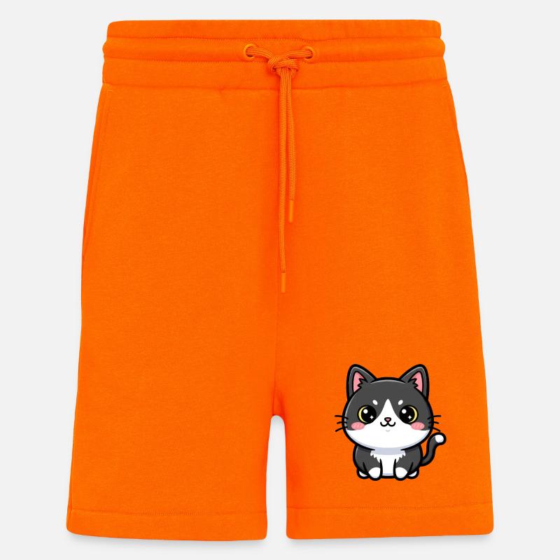 Charme Chibi Chat - Short bio décontracté fabriqué en UE - SUNSET ORANGE