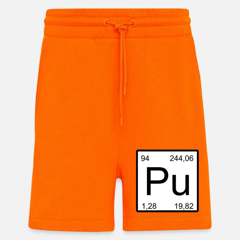 Conception de l’élément de plutonium Pu - Short bio décontracté fabriqué en UE - SUNSET ORANGE