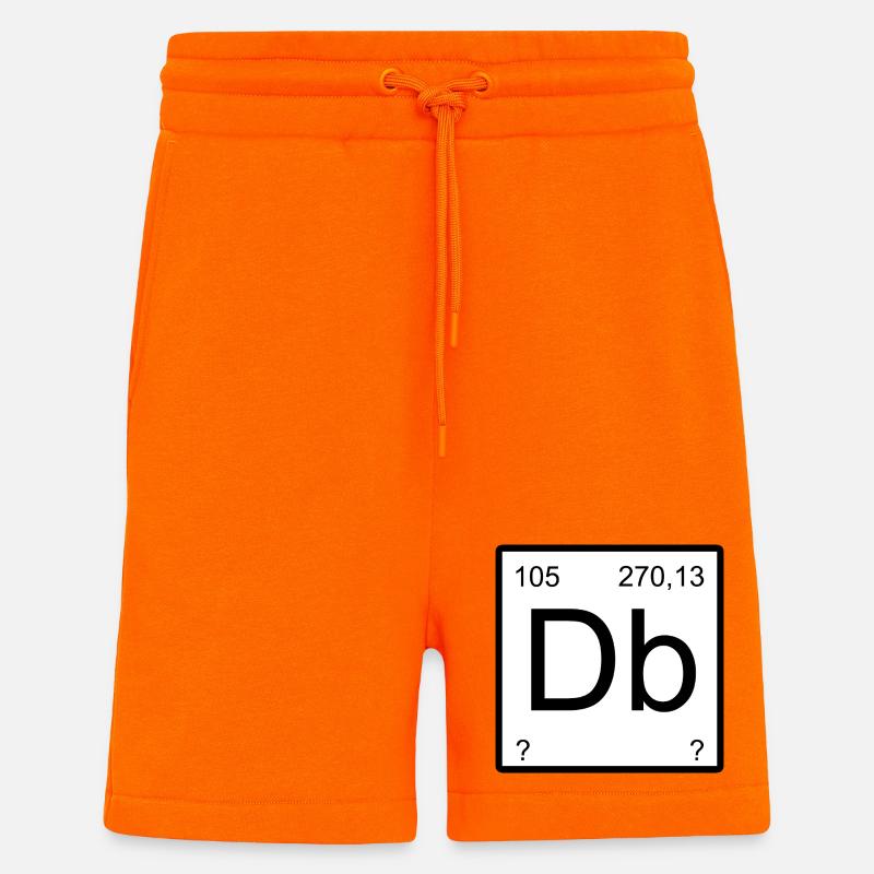 Dubnium Element Typography - Shorts - made by SPREAD - SUNSET ORANGE