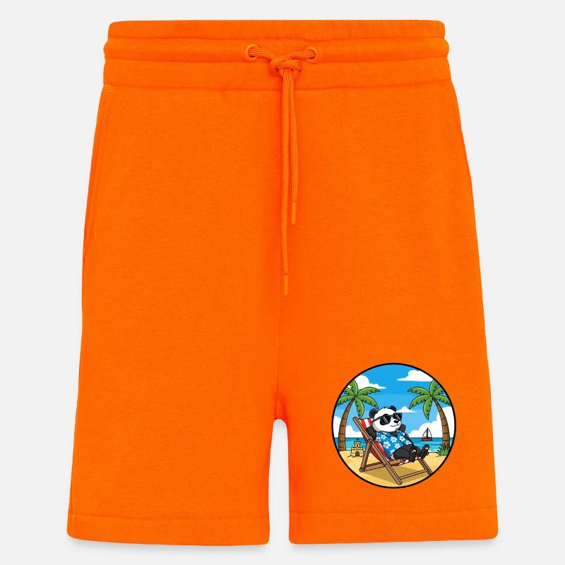 Coole Panda Beach Vacation Summer Vibes - Shorts - made by SPREAD - SUNSET ORANGE