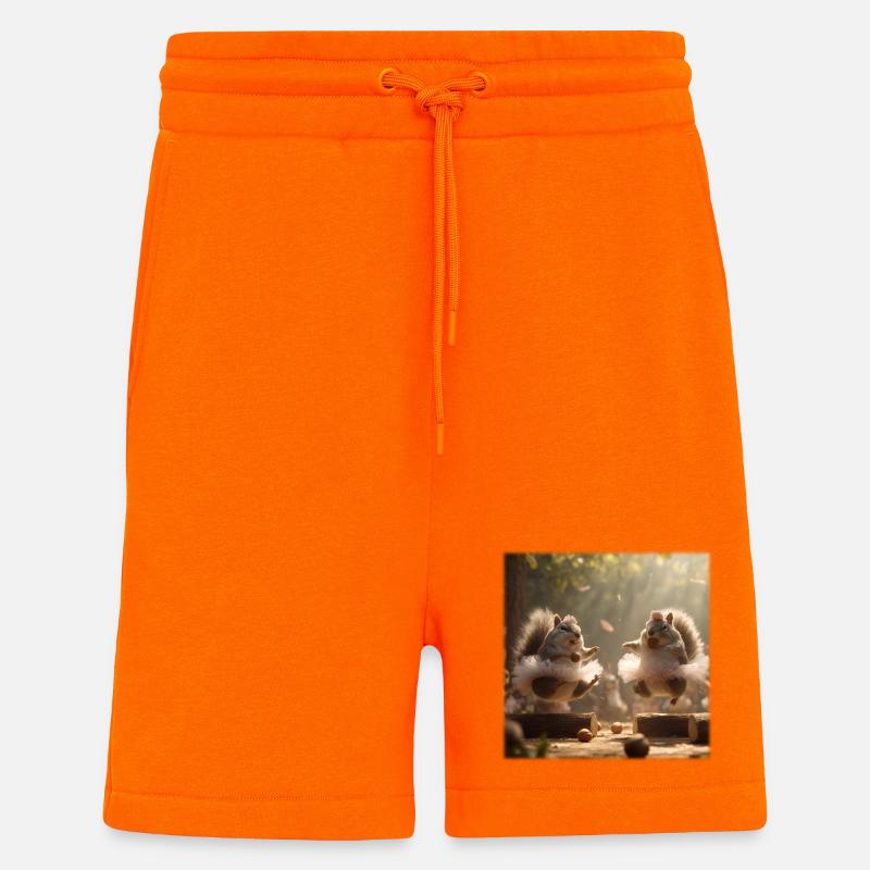Tanzende Eichhörnchen im Tutu mit Eicheln - Shorts - made by SPREAD - SUNSET ORANGE