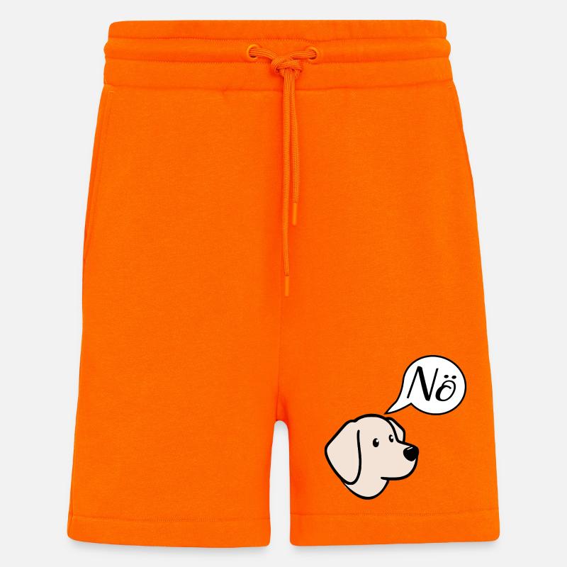 Pas de chiens - Short bio décontracté fabriqué en UE - SUNSET ORANGE