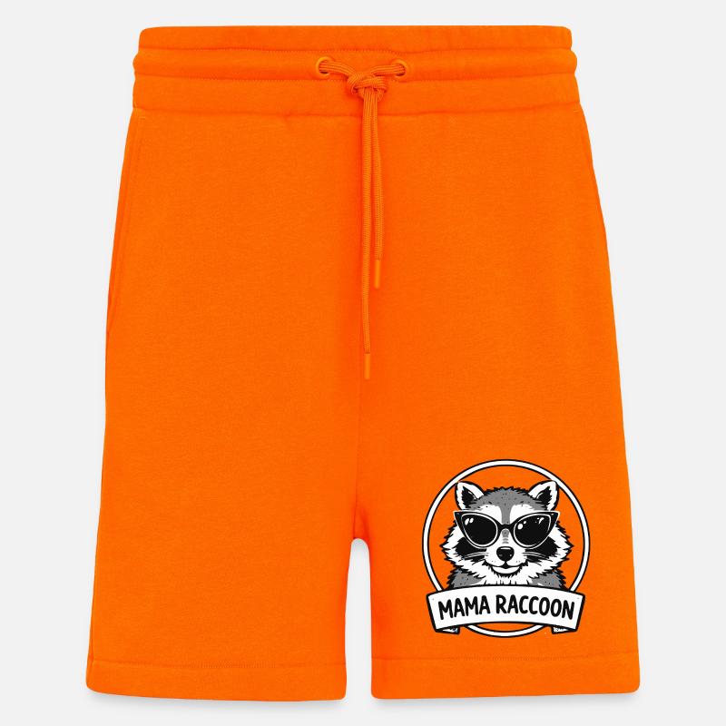 Mama Waschbär mit Sonnenbrillen Logo - Shorts - made by SPREAD - SUNSET ORANGE