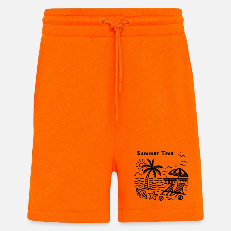 Conception de la plage - Short bio décontracté fabriqué en UE - SUNSET ORANGE
