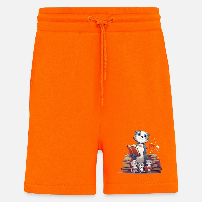 Lernbiber mit Büchern - Shorts - made by SPREAD - SUNSET ORANGE