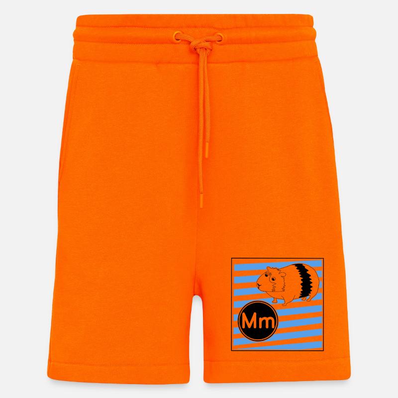 M pour cochon d’Inde - Short bio décontracté fabriqué en UE - SUNSET ORANGE
