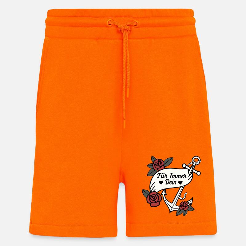 Für Immer Dein Anker mit Rosen - Shorts - made by SPREAD - SUNSET ORANGE